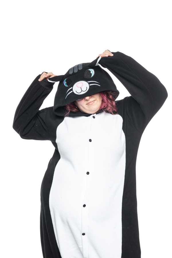 Black Cat By Panda Parade Animal Kigurumi Adult Onesie Costume Pajamas Hood