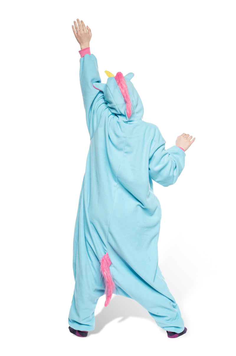 Blue Unicorn By Panda Parade Animal Kigurumi Adult Onesie Costume Pajamas Back