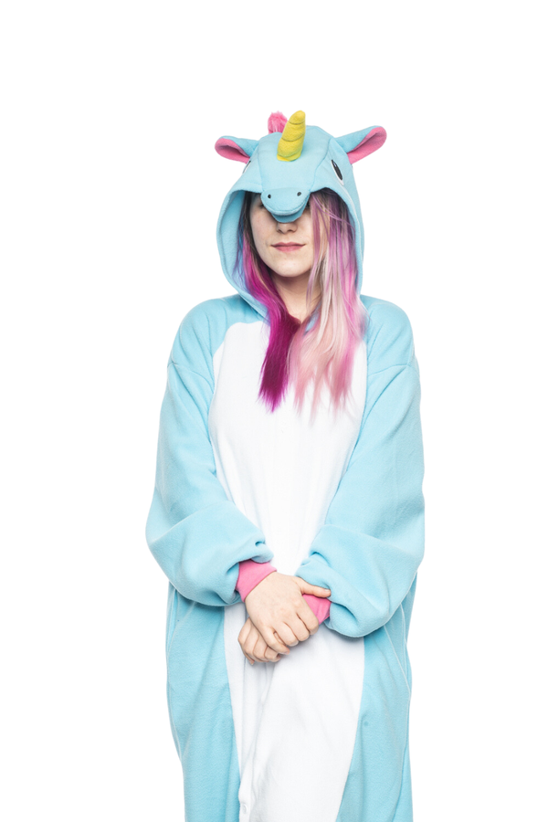 Blue Unicorn By Panda Parade Animal Kigurumi Adult Onesie Costume Pajamas Hood