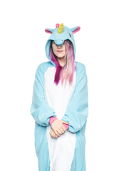 Blue Unicorn By Panda Parade Animal Kigurumi Adult Onesie Costume Pajamas Hood