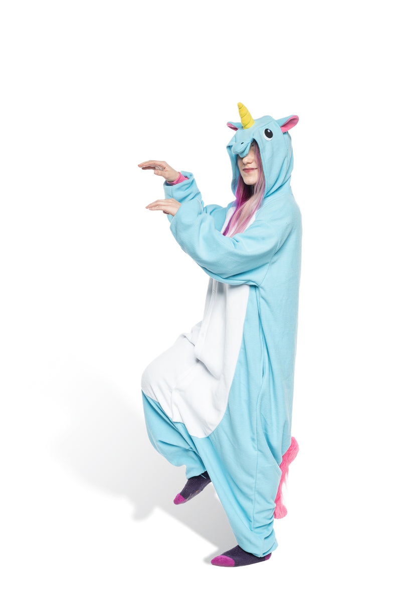 Blue Unicorn By Panda Parade Animal Kigurumi Adult Onesie Costume Pajamas Side
