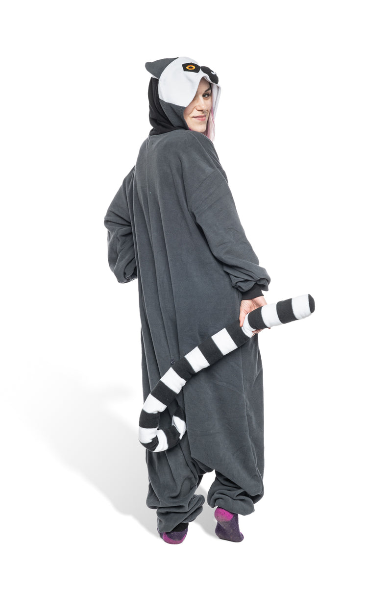 Ring-Tailed Lemur By Panda Parade Animal Kigurumi Adult Onesie Costume Pajamas Back