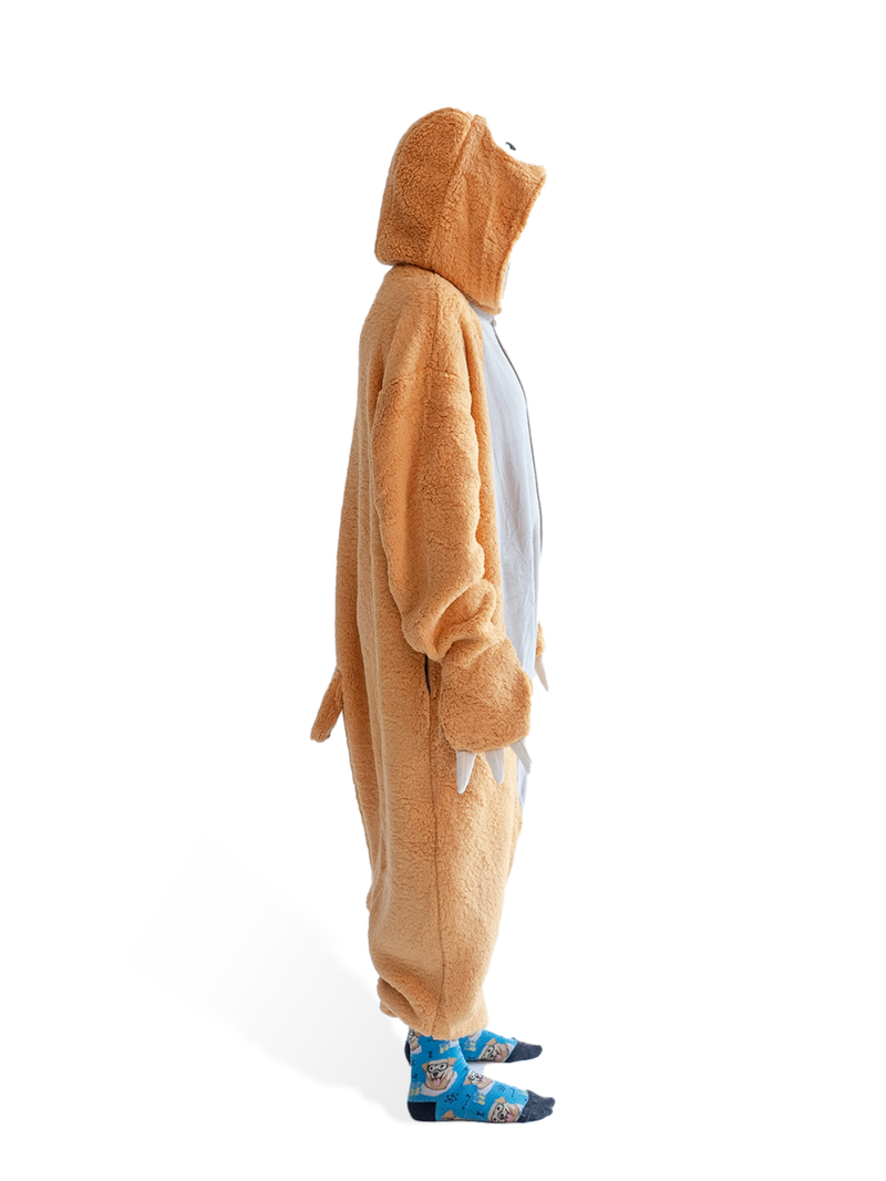 Sloth Animal Kigurumi Adult Onesie Costume Pajamas Side Left KIGU-KG-035
