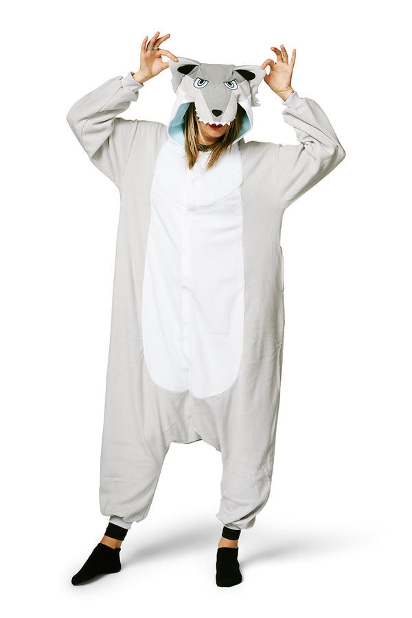 Ghost Wolf X-Tall Animal Kigurumi Adult Onesie Costume Pajamas Main