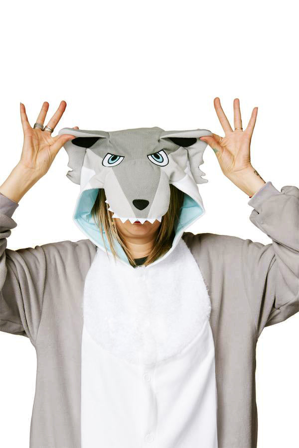 Ghost Wolf X-Tall Animal Kigurumi Adult Onesie Costume Pajamas Hood