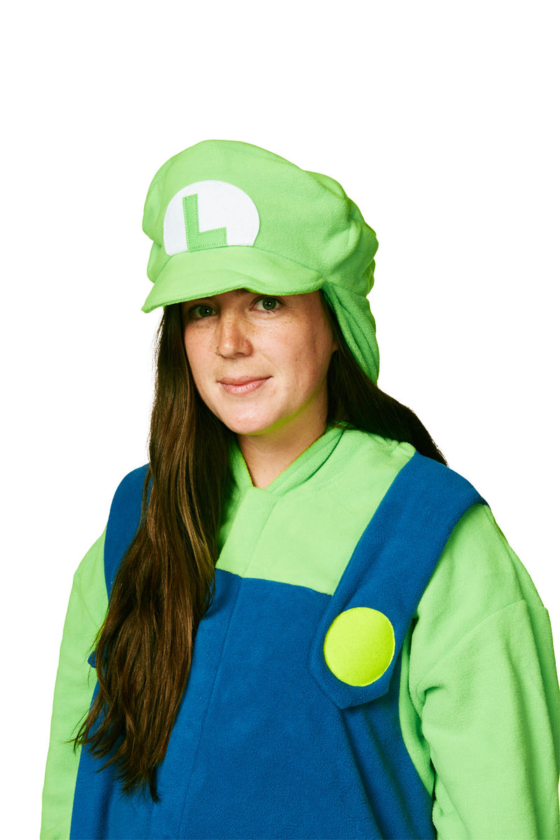 Super Mario Brothers Luigi Kigurumi Adult Character Onesie Costume