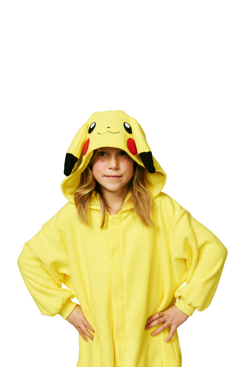Pikachu Character Pokemon Kigurumi Kids Onesie Costume Pajamas Hood