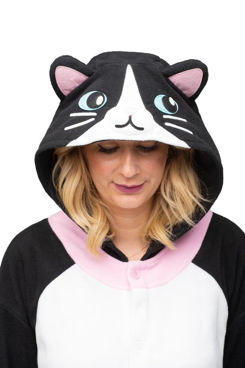 Black Cat X-Tall Animal Kigurumi Adult Onesie Costume Pajamas Hood