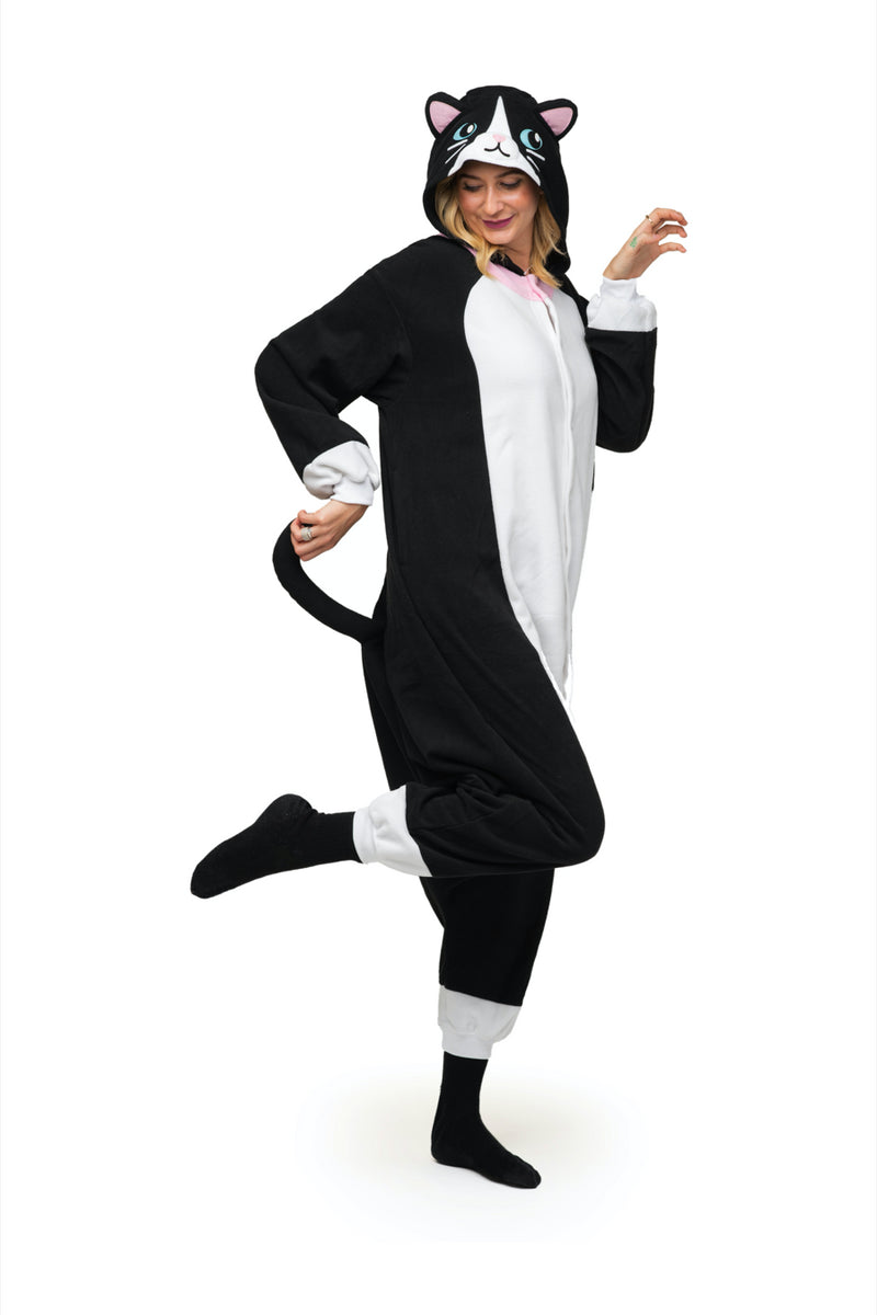 Black Cat X-Tall Animal Kigurumi Adult Onesie Costume Pajamas Main 2