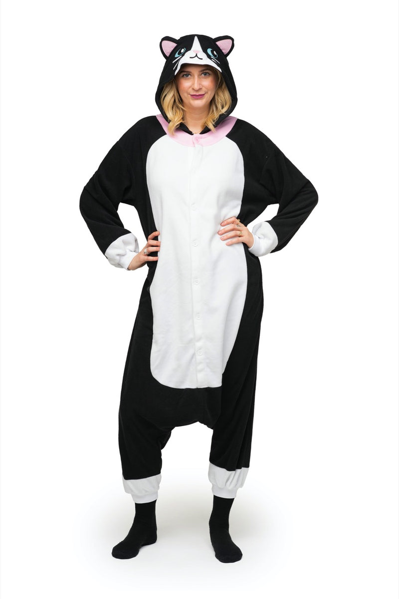 Adult Black Cat Onesie, Adult Unisex, Size: XL