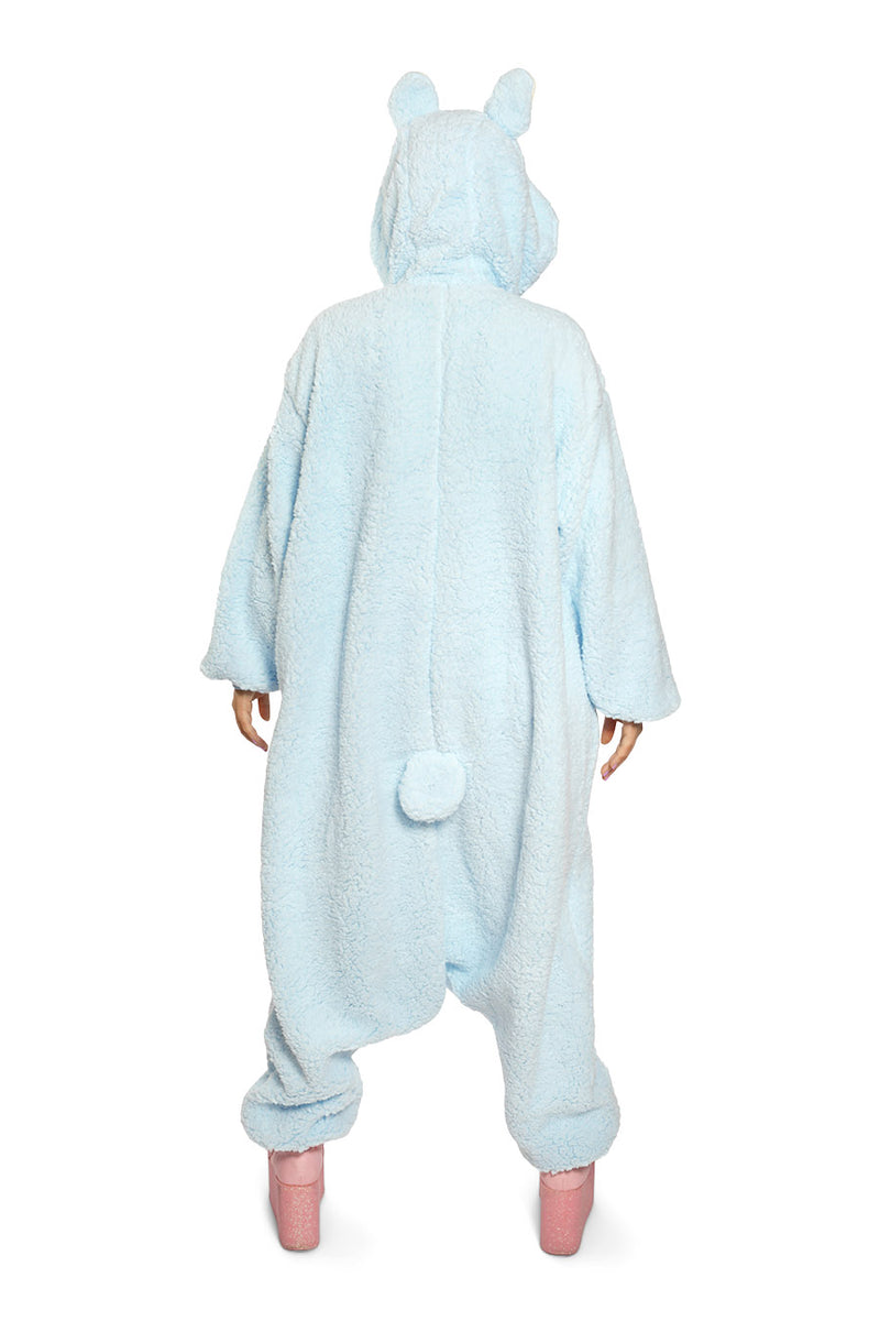 Blue Alpaca Animal Kigurumi Adult Onesie Costume Pajamas Back