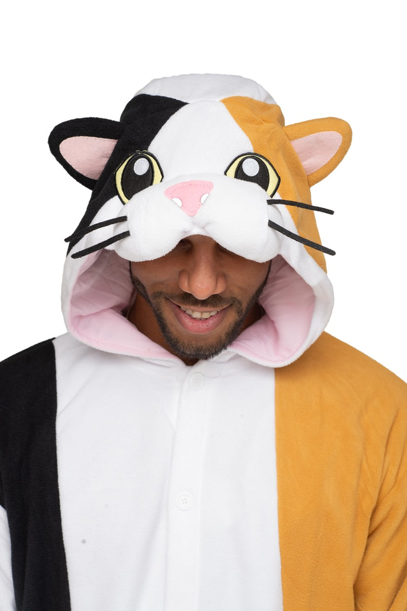 Calico Cat X-Tall Animal Kigurumi Adult Onesie Costume Pajamas Hood
