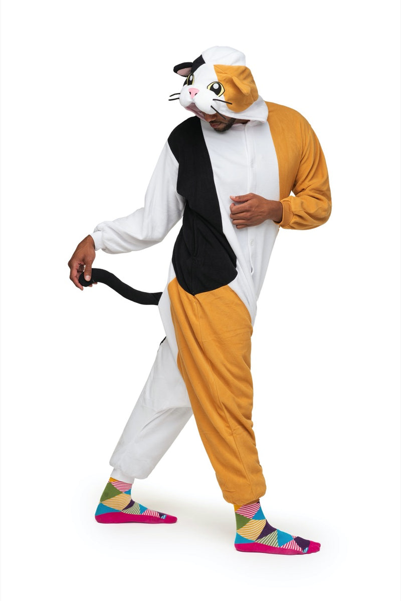 Calico Cat X-Tall Animal Kigurumi Adult Onesie Costume Pajamas Side