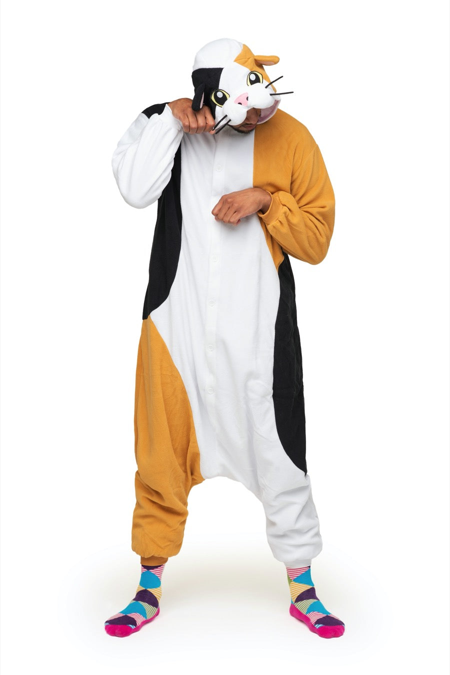 Orange cat onesie for adults sales