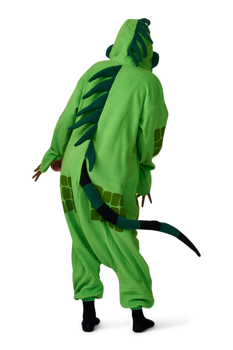 Green Iguana Animal Kigurumi Adult Onesie Costume Pajamas Back