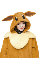 Eevee Pokemon  Character Kigurumi Adult Onesie Costume Pajamas Hood