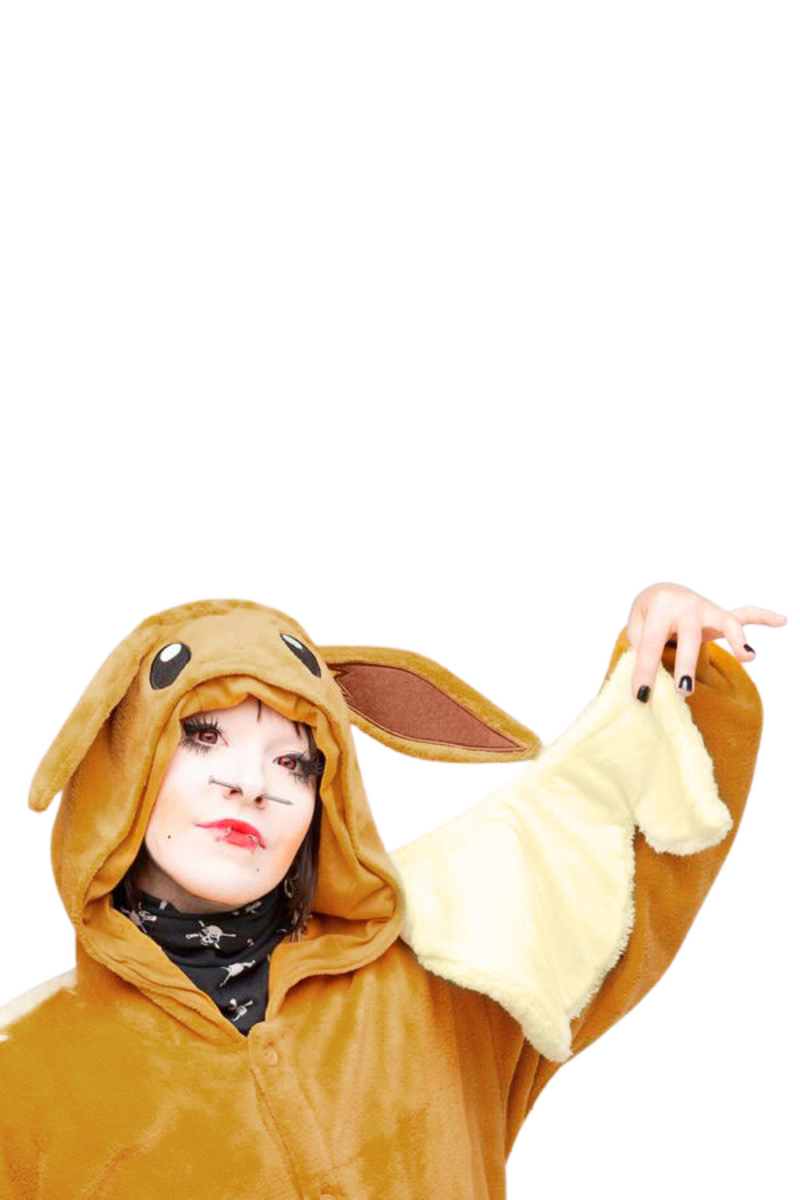 Eevee Pokemon Character Kigurumi Adult Onesie Costume Pajamas Chest Detail 