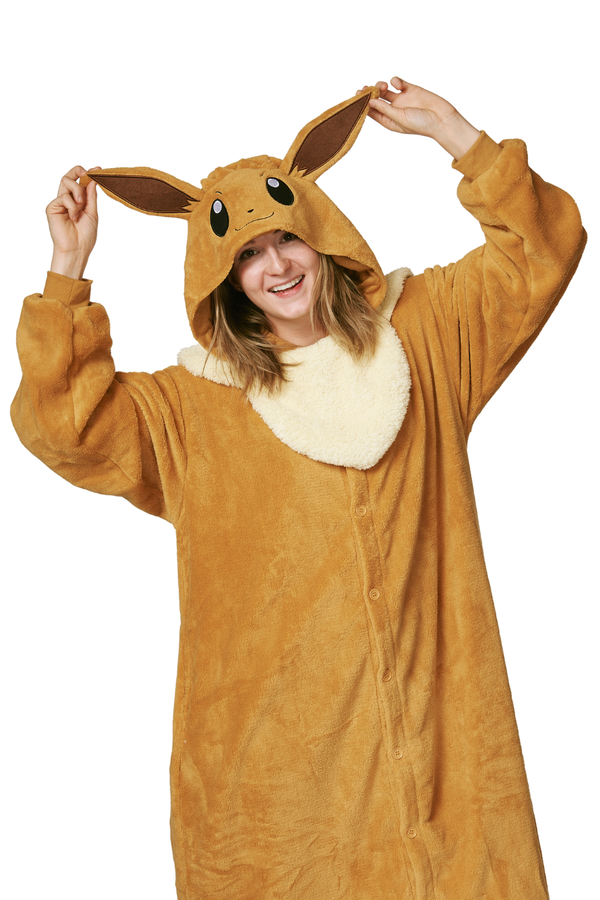 Eevee X-Tall Character Pokemon Kigurumi Adult Onesie Costume Pajamas Hood