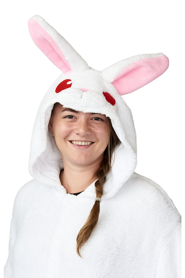 Fluffy Rabbit Animal Kigurumi Adult Onesie Costume Pajamas Hood