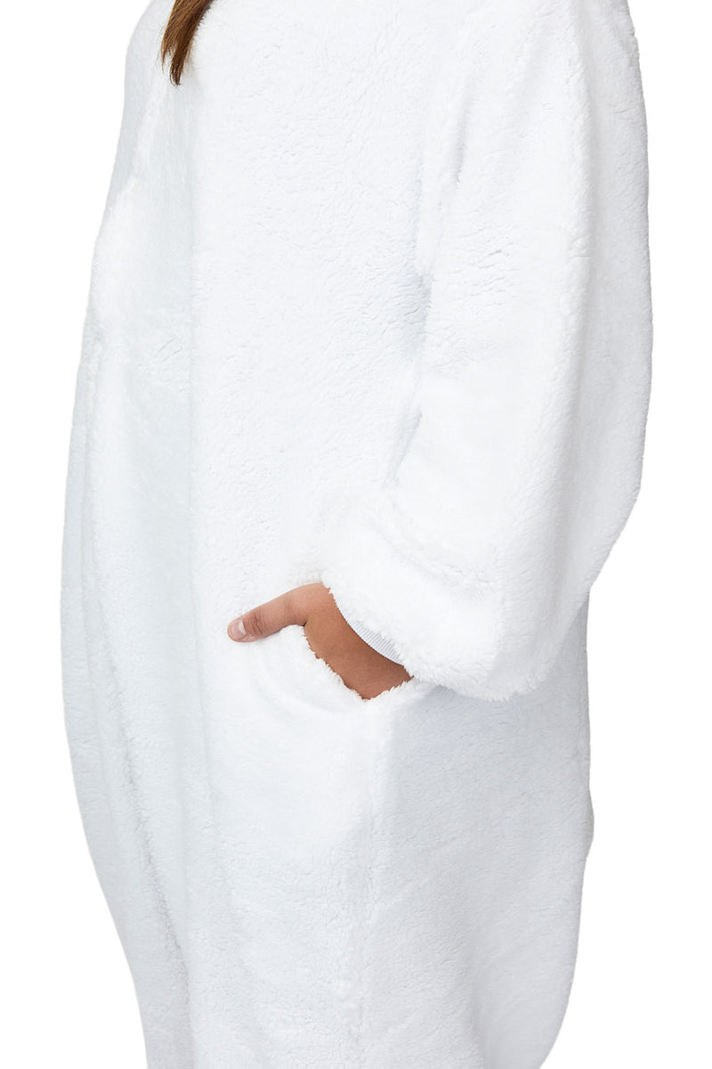 Fluffy Rabbit Animal Kigurumi Adult Onesie Costume Pajamas Pocket