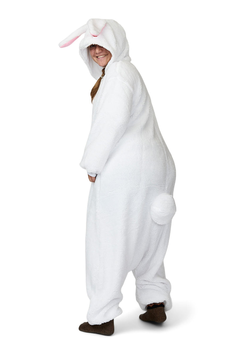 Fluffy Rabbit Animal Kigurumi Adult Onesie Costume Pajamas Tail