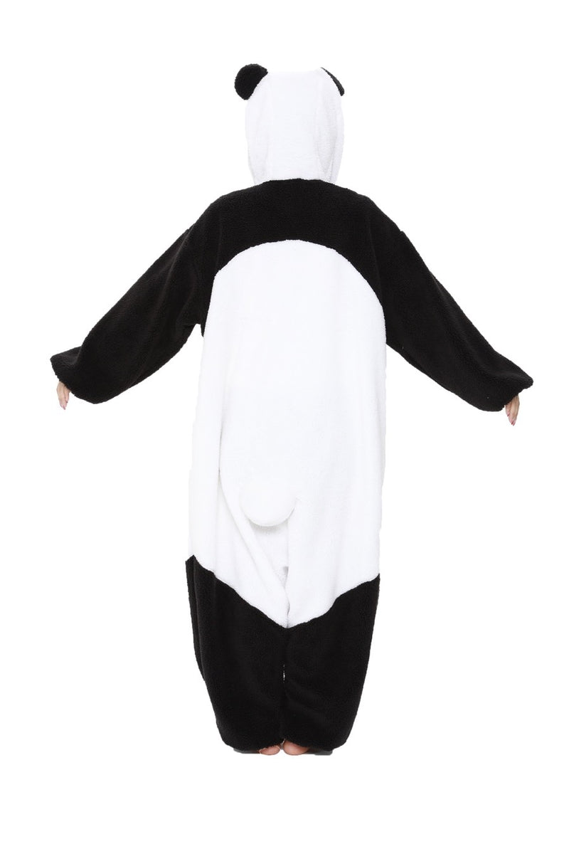 Fluffy Panda Animal Kigurumi Adult Onesie Costume Pajamas Back
