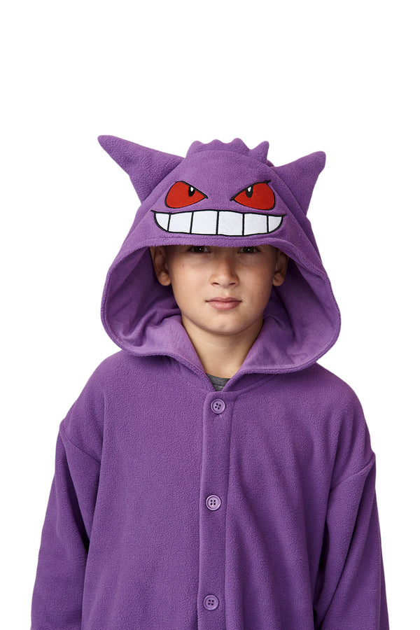 Gengar Character Pokemon Kigurumi Kids Onesie Costume Pajamas Hood