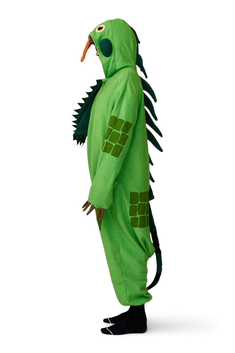 Green Iguana Animal Kigurumi Adult Onesie Costume Pajamas Side
