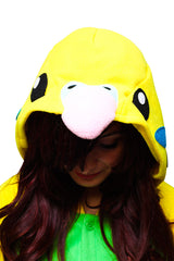 Green Budgie Animal Kigurumi Adult Onesie Costume Pajamas Hood
