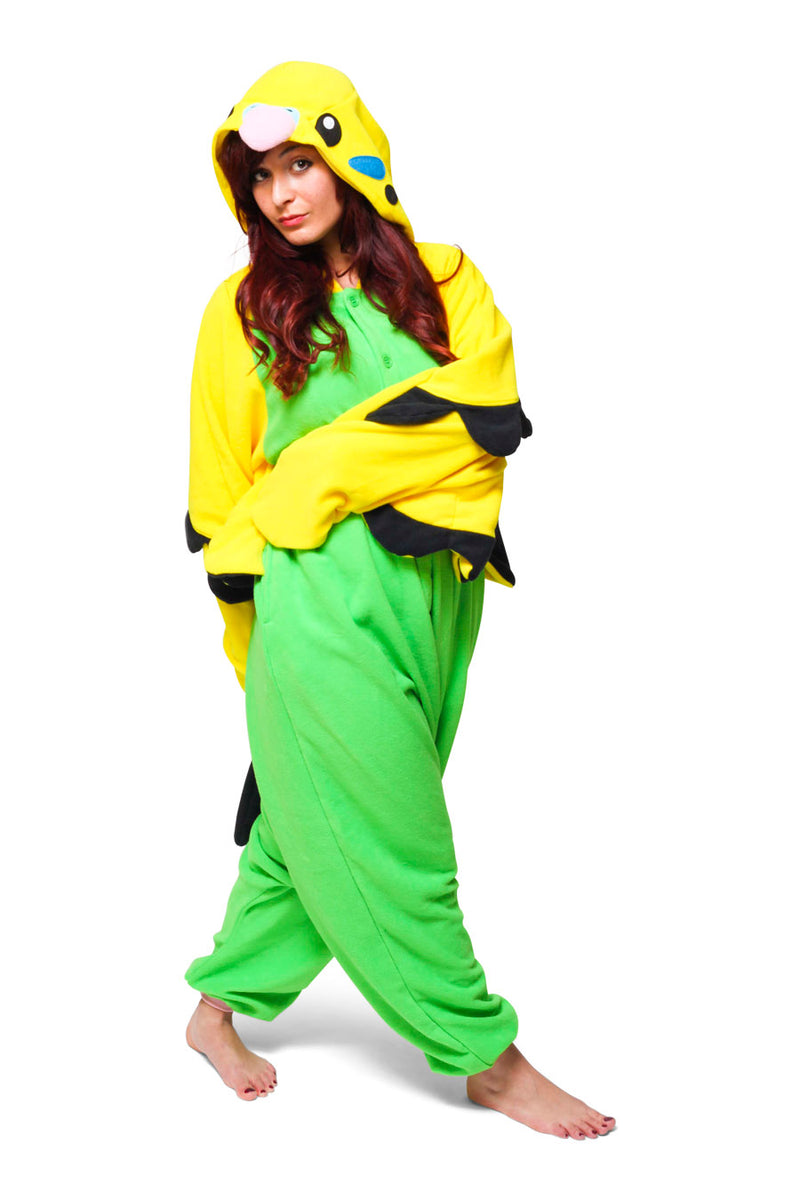 Green Budgie Animal Kigurumi Adult Onesie Costume Pajamas Main 2