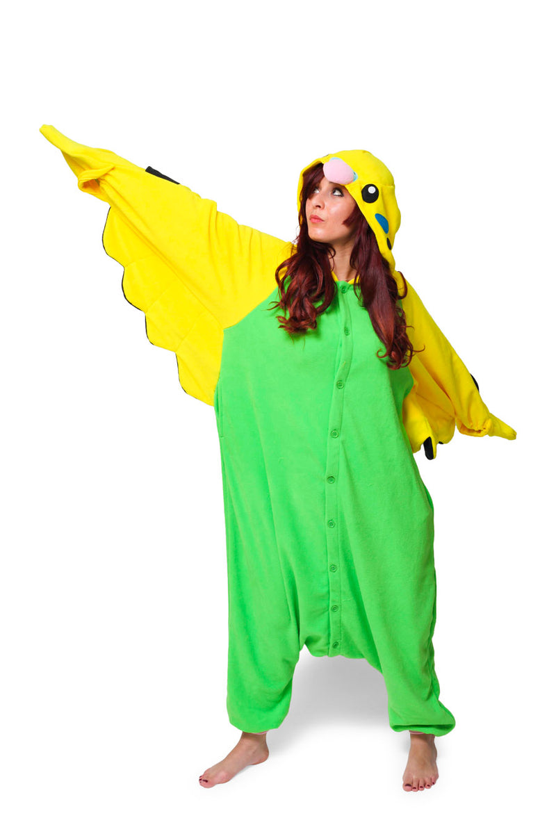 Green Budgie Animal Kigurumi Adult Onesie Costume Pajamas Main