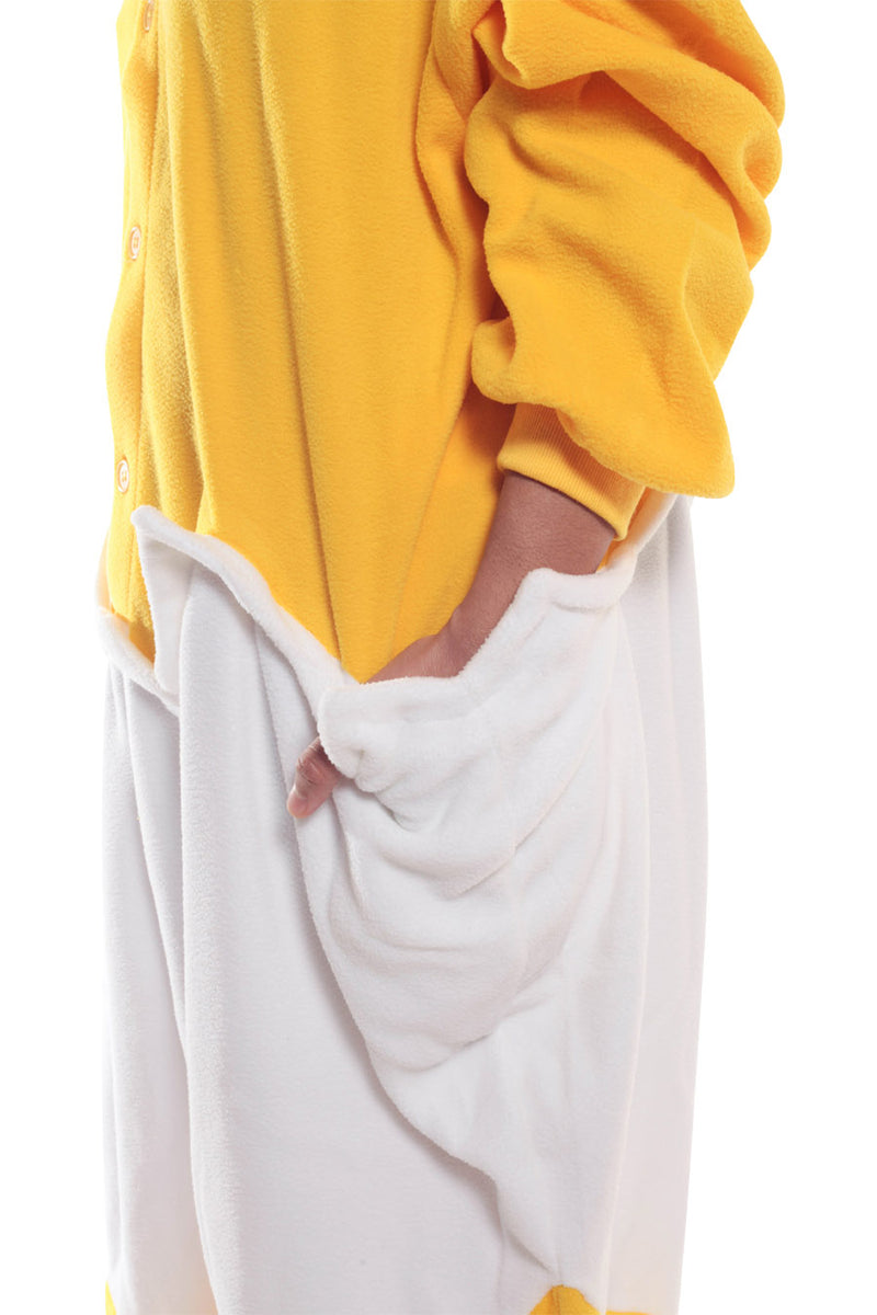 Gudetama Character Kigurumi Adult Onesie Costume Pajamas Pockets