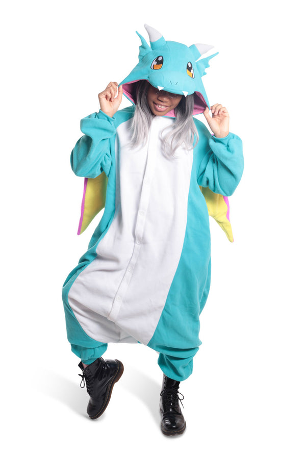 Huff the Teal Dragon Animal Kigurumi Adult Onesie Costume Pajamas Main