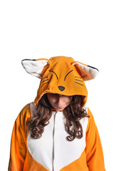 Japanese Red Fox Animal Kigurumi Adult Onesie Costume Pajamas Hood