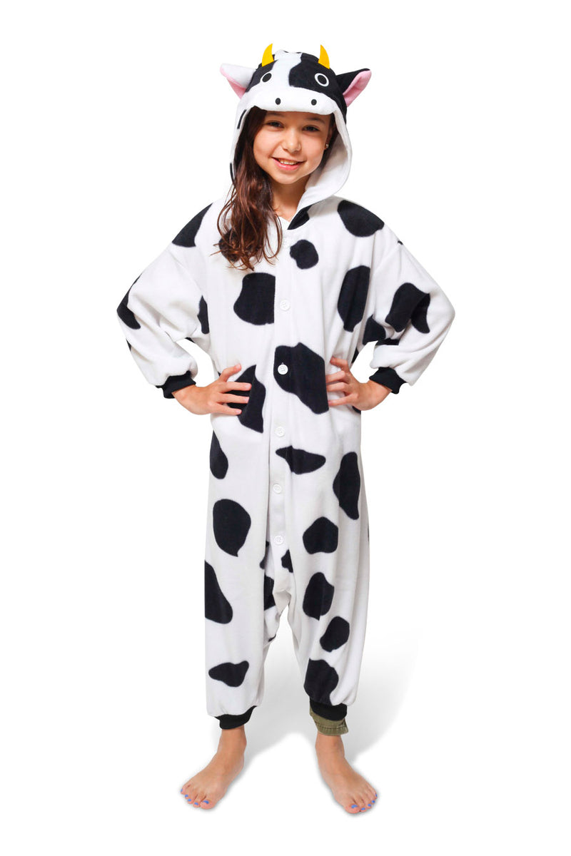 Kids Cow Animal Kigurumi Onesie Costume Pajamas Main 2