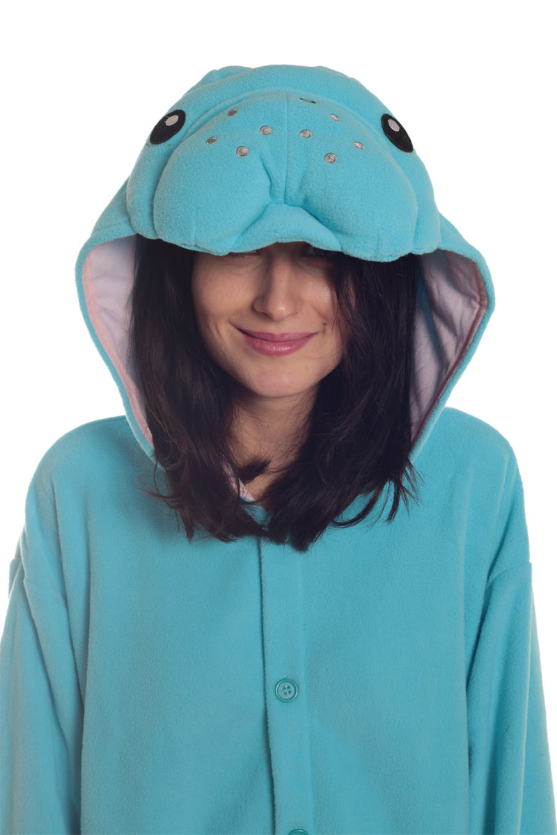 Manatee Animal Kigurumi Adult Onesie Costume Pajamas Hood