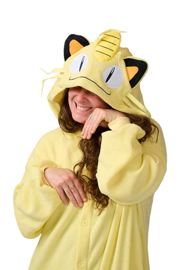 Meowth Character Pokemon Kigurumi Adult Onesie Costume Pajamas Hood