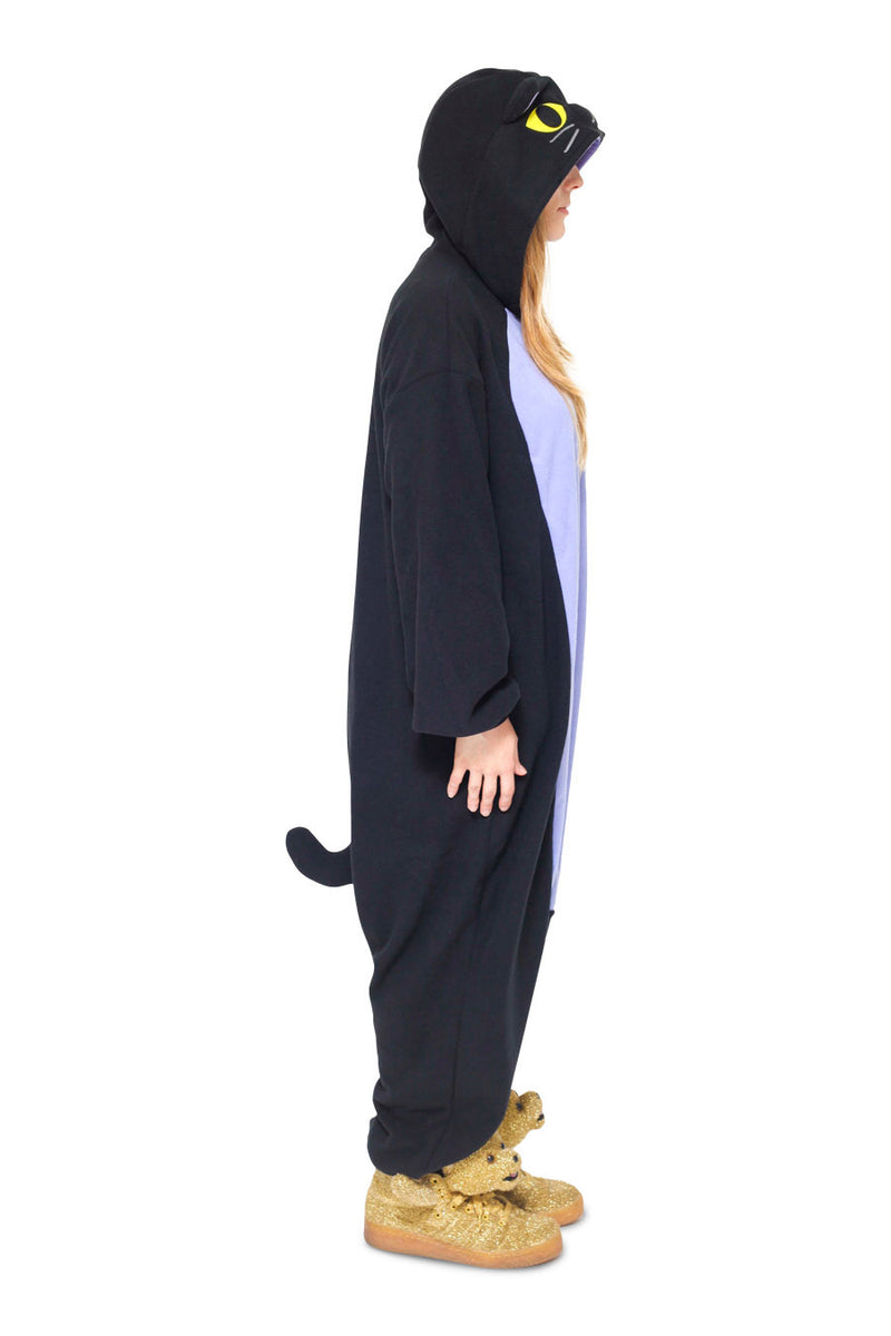 Midnight Cat Animal Kigurumi Adult Onesie Costume Pajamas Side