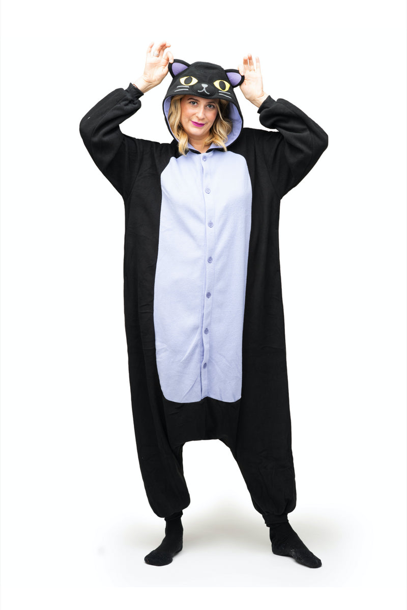 Midnight Cat X-Tall Animal Kigurumi Adult Onesie Costume Pajamas Main 2