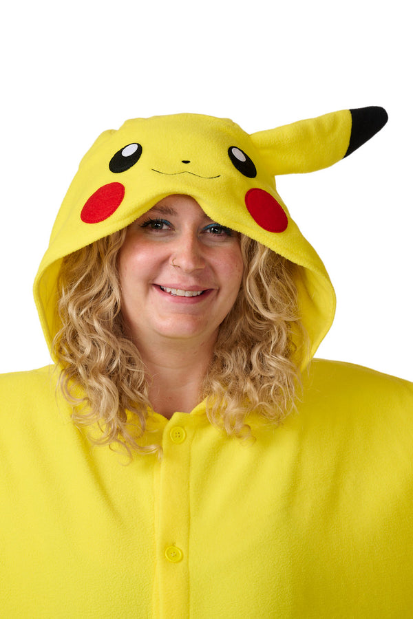 Pikachu Character Pokemon Kigurumi Adult Onesie Costume Pajamas Hood