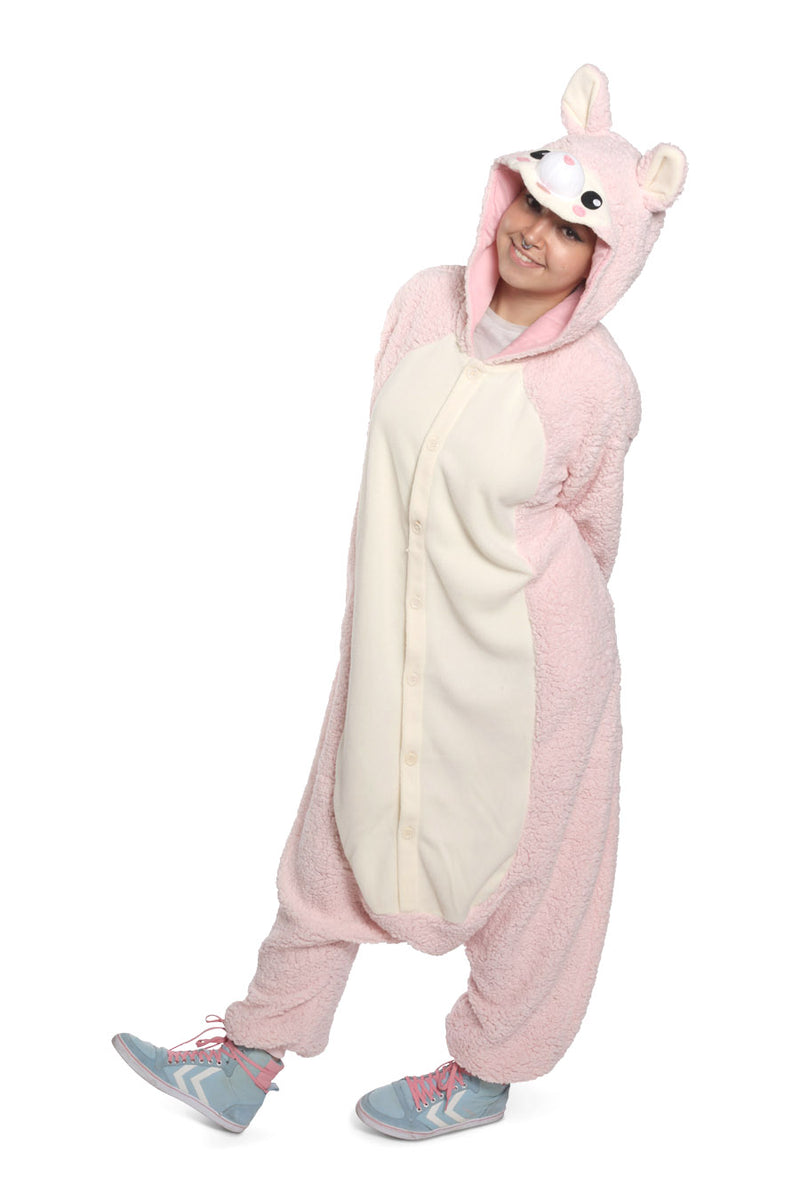 Pink Alpaca Animal Kigurumi Adult Onesie Costume Pajamas Main