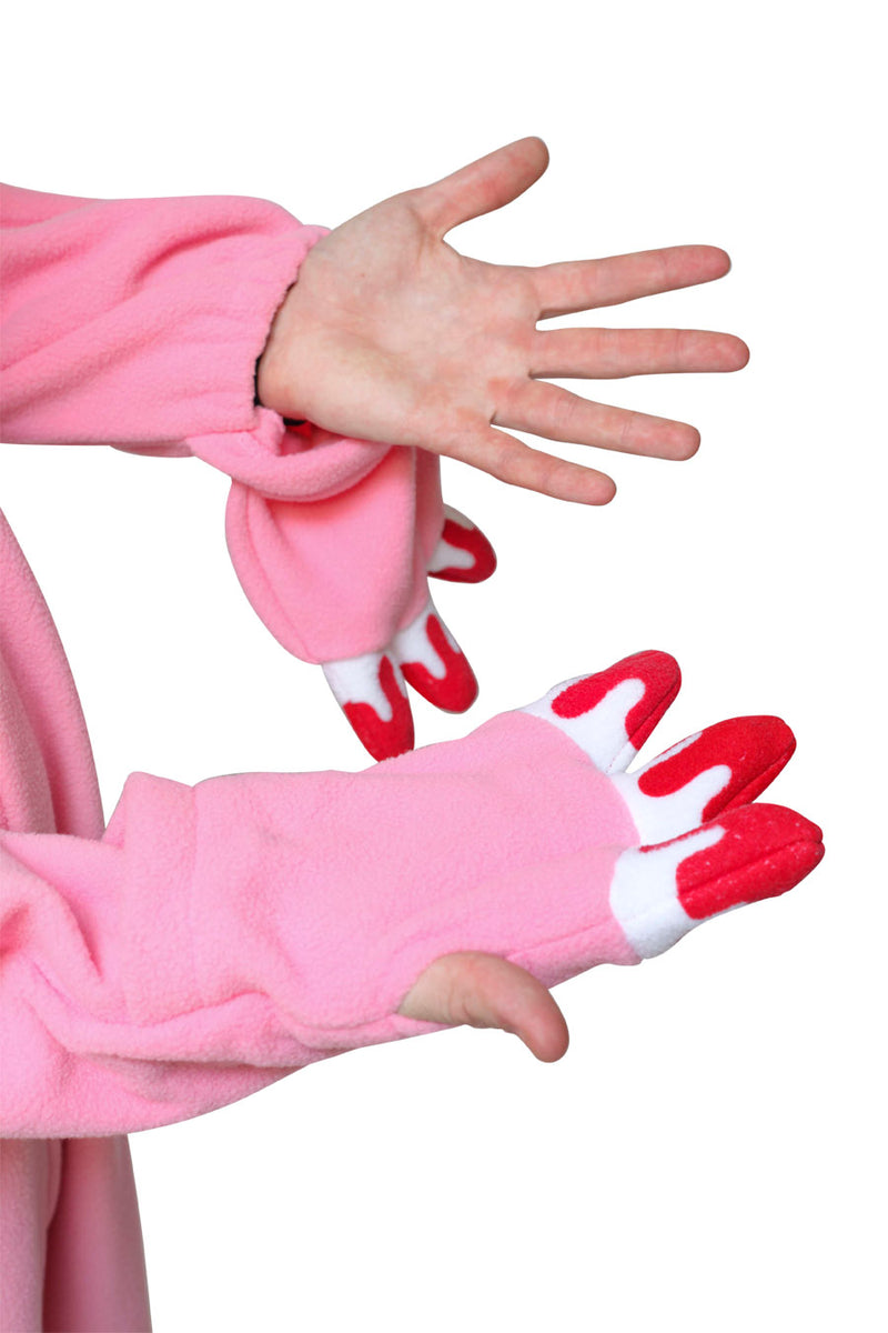 Pink Gloomy Bear Character Kigurumi Adult Onesie Costume Pajamas Gloves