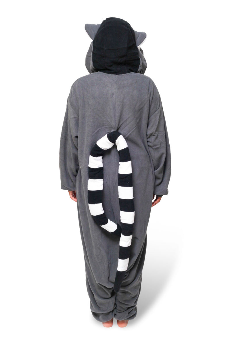 Ring-Tailed Lemur Animal Kigurumi Adult Onesie Costume Pajamas Back