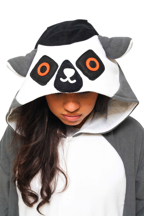 Ring-Tailed Lemur X-Tall Animal Kigurumi Adult Onesie Costume Pajamas Hood