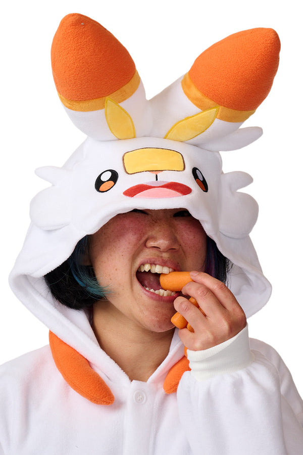 Scorbunny X-Tall Character Pokemon Adult Onesie Costume Pajamas Hood