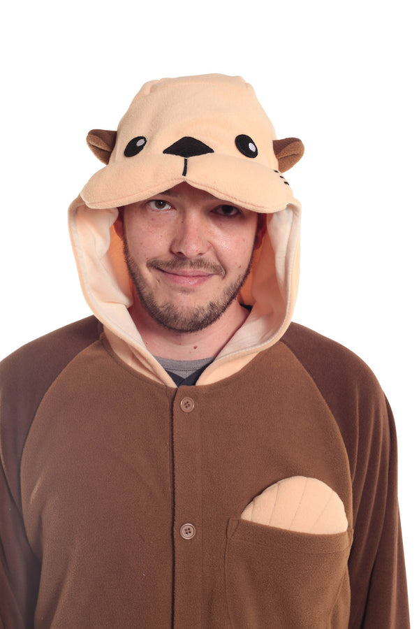 Sea Otter X-Tall Animal Kigurum Adult Onesie Costume Pajamas Hood