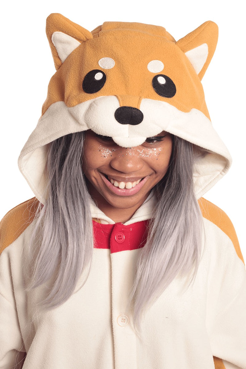Shiba Dog Animal Kigurumi Adult Onesie Costume Pajamas Hood