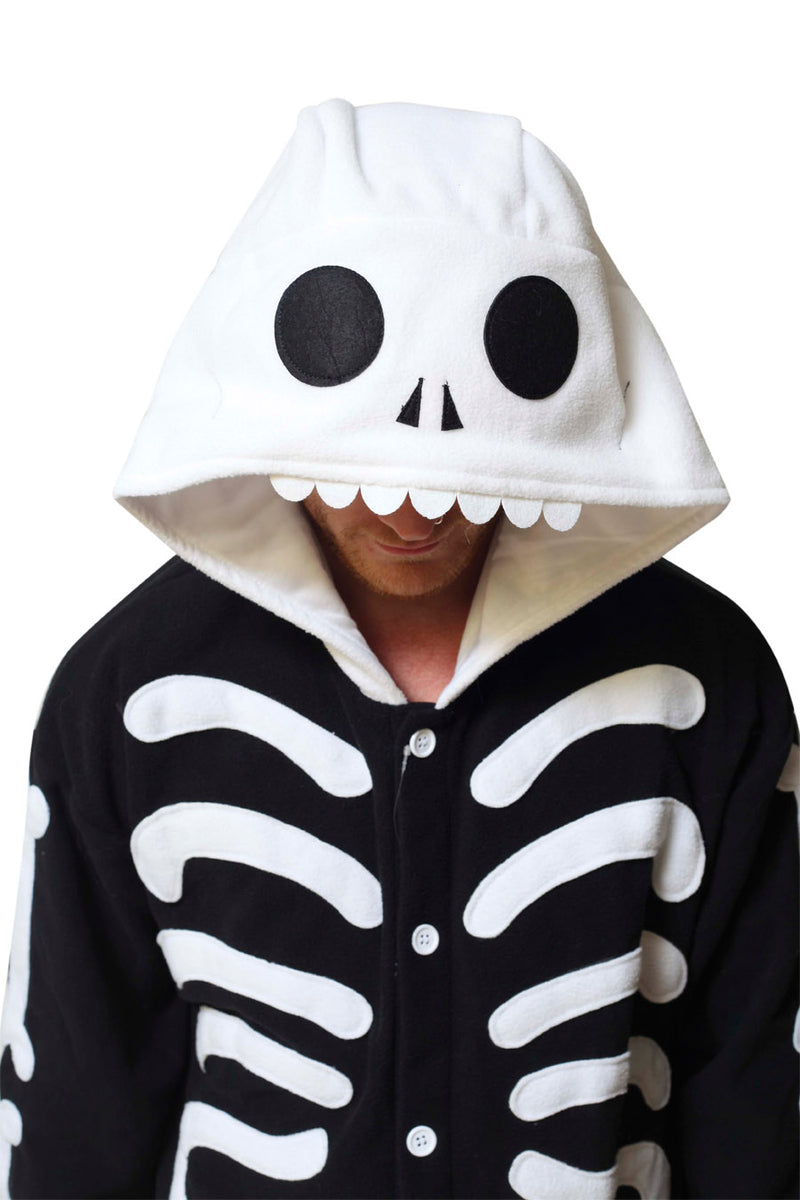 Skeleton Animal Kigurumi Adult Onesie Costume Pajamas Hood