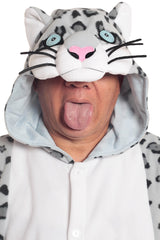 Snow Leopard Animal Kigurumi Adult Onesie Costume Pajamas Hood
