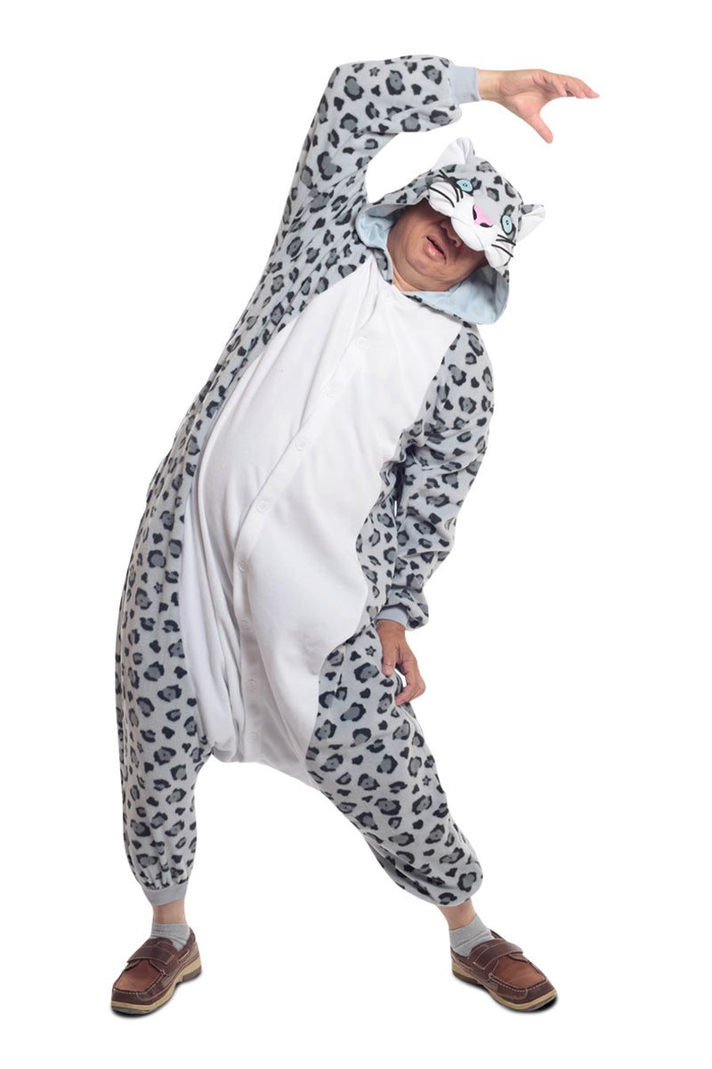 Snow Leopard Animal Kigurumi Adult Onesie Costume Pajamas Main 2